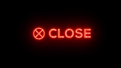 Neon-Close-Icon-cross-sign-red-x-cross-loop-animation-video-with-alpha-channel